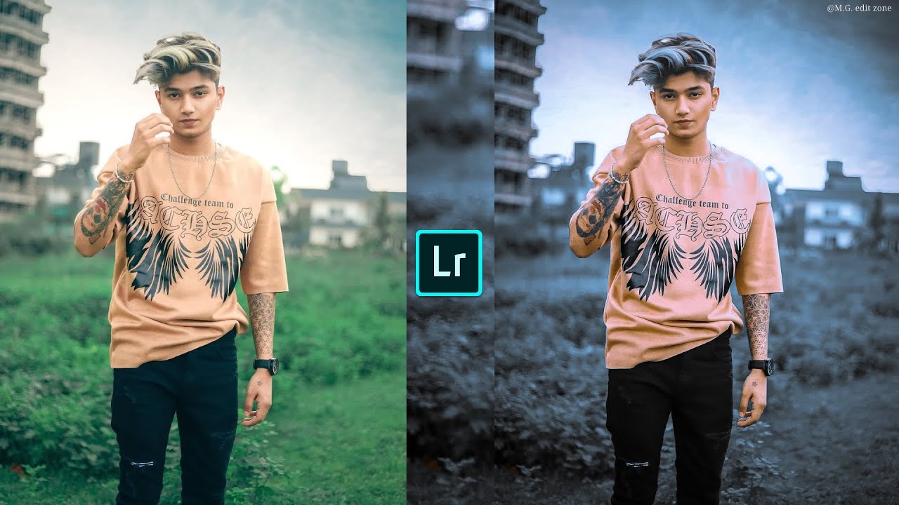 Blue grey Moody Lightroom photo editing tutorial preset download free