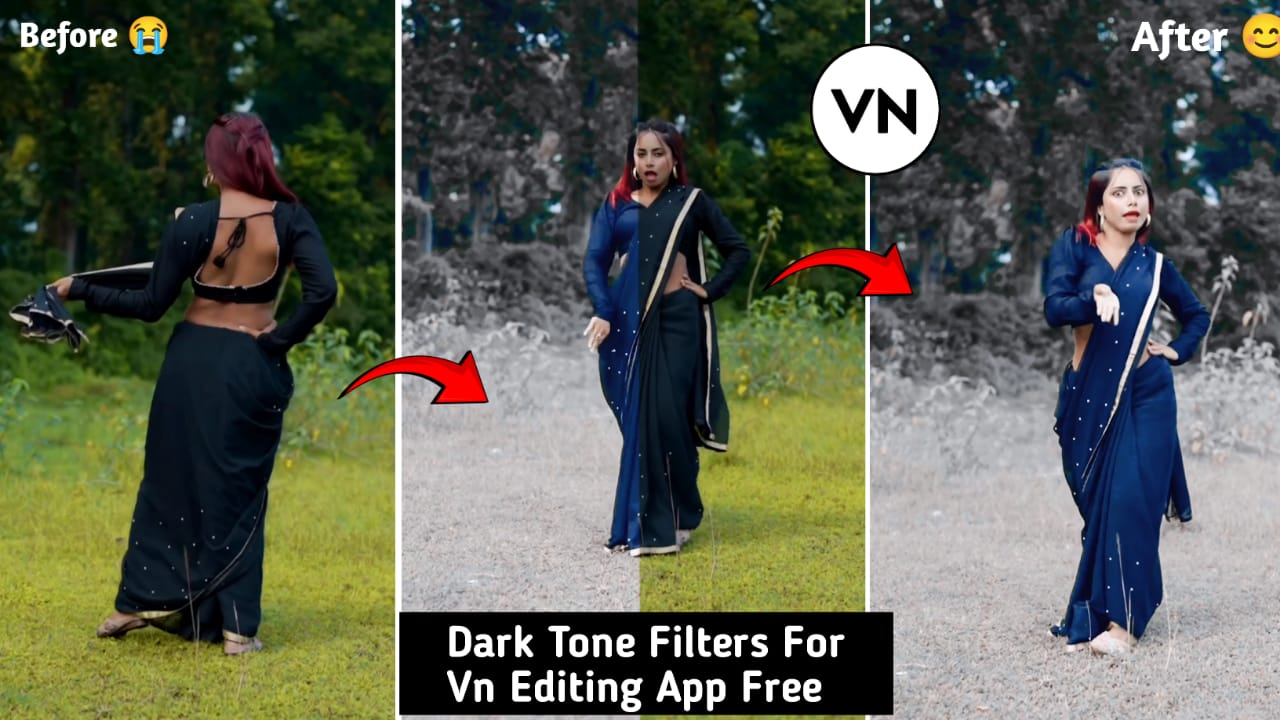 dark and black tone vn video editing iphone filters and android free download 2025